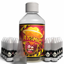 Load image into Gallery viewer, The Brews Bros Atomic 250ml Short Fill E Liquid Sour Raspberry Flavour with Sixteen 10ml Nicotine Shots