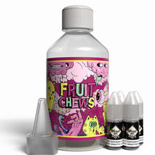 Load image into Gallery viewer, The Brews Bros Fruit Chews 250ml Short Fill E Liquid Strawberry Chewy Sweets Flavour with Four 10ml Nicotine Shots
