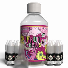 Load image into Gallery viewer, The Brews Bros Fruit Chews 250ml Short Fill E Liquid Strawberry Chewy Sweets Flavour with Eight 10ml Nicotine Shots