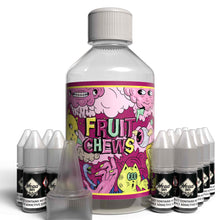 Load image into Gallery viewer, The Brews Bros Fruit Chews 250ml Short Fill E Liquid Strawberry Chewy Sweets Flavour with Twelve 10ml Nicotine Shots