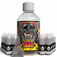 Load image into Gallery viewer, The Brews Bros Odin 250ml Short Fill E Liquid Rhubarb and Custard Flavour with Sixteen 10ml Nicotine Shots