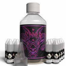 Load image into Gallery viewer, The Brews Bros Sinner 250ml Short Fill E Liquid Blackcurrant Menthol Aniseed Flavour with Twelve 10ml Nicotine Shots