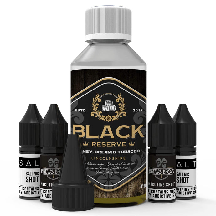 The Brews Bros Black Reserve 250ml Short Fill e liquid with nicotine shots