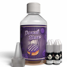 Load image into Gallery viewer, The Brews Bros Donut Blues 250ml Short Fill E Liquid Blueberry Doughnut Flavour with Four 10ml Nicotine Shots
