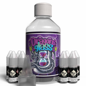 The Brews Bros Dragons Glass 250ml Short Fill E Liquid Blackcurrant Menthol Flavour with Eight 10ml Nicotine Shots