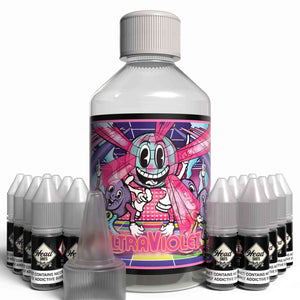 The Brews Bros Ultraviolet 250ml Short Fill E Liquid Parma Violets Flavour with Sixteen 10ml Nicotine Shots