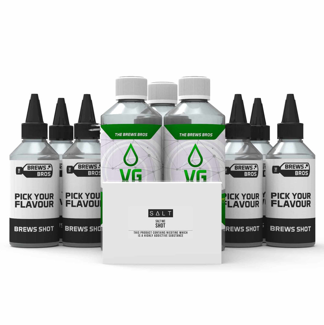 The Brews Bros 1500ml E Liquid Starter Kit with nicotine shots