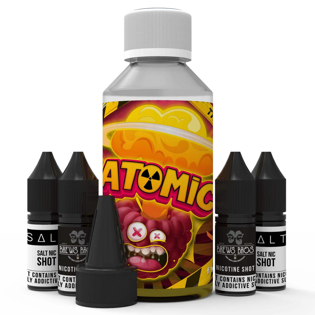 The Brews Bros Atomic 250ml Short Fill e liquid with nicotine shots