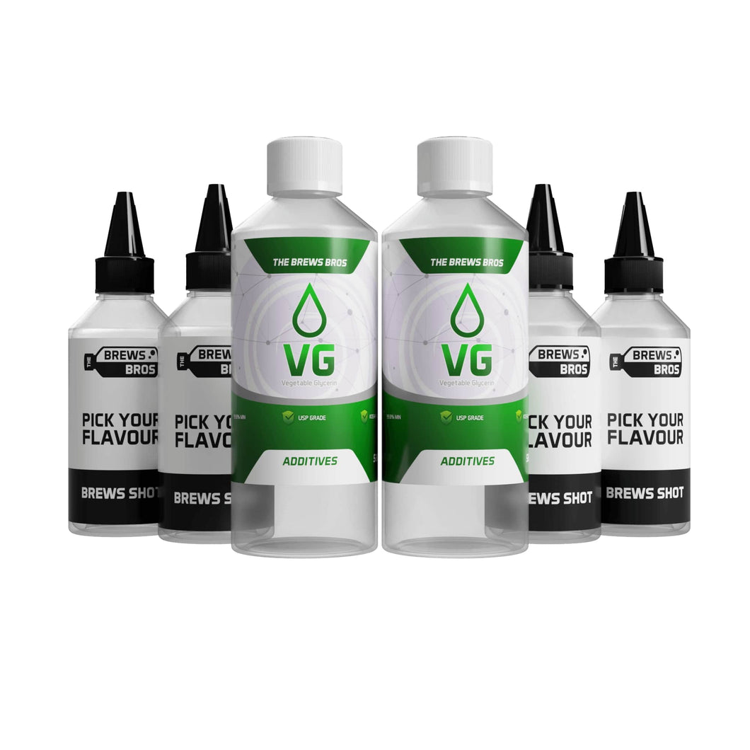 The Brews Bros 1000ml E Liquid Starter Kit with vegetable glycerine
